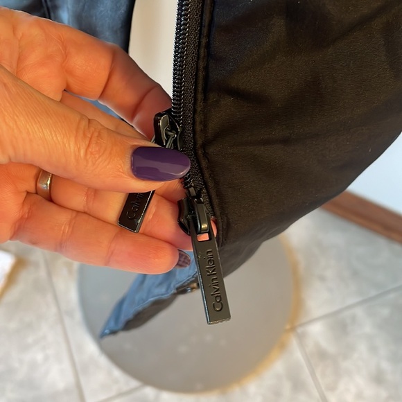 CALVIN KLEIN women’s puffy DUCK DOWN midi COAT hooded 2 way zipper black XS - Picture 2 of 16